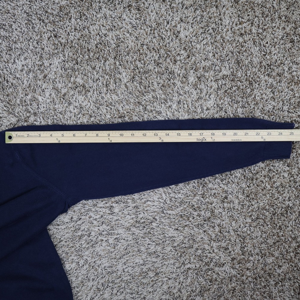 Lacoste V-Neck Sweater Size 5/Large Preppy Classic Navy Blue Cotton Knit Logo - Picture 11 of 12
